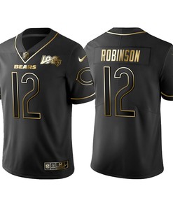 Chicago Bears Allen Robinson 100th Anniversary Black Gold Logo Jersey