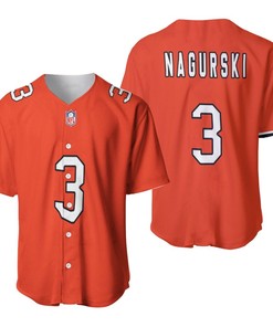 Chicago Bears Bronko Nagurski #3 Nfl Great Player American Football Team Custom Game Orange 3d Designed Allover Gift For Bears Fans Baseball Jersey