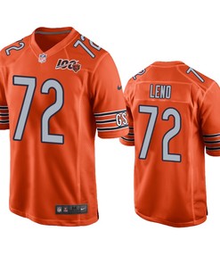 Chicago Bears Charles Leno Orange 100th Season Game Jersey - Mens