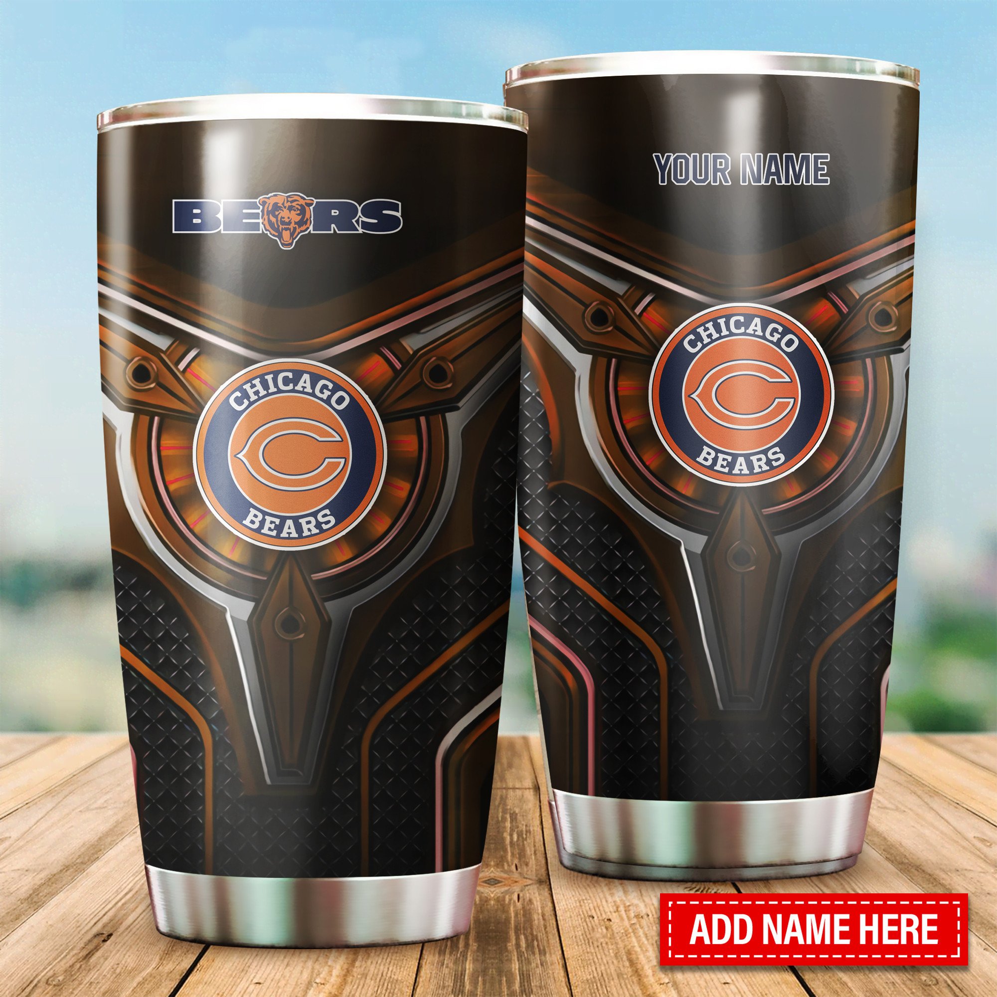Chicago Bears Custom Name Tumbler - Personalized Edition