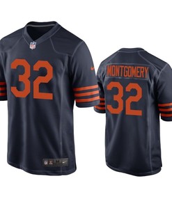 Chicago Bears David Montgomery 2019 Nfl Draft Navy Throwback Jersey