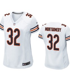 Chicago Bears David Montgomery 2019 Nfl Draft White Game Womens Jersey