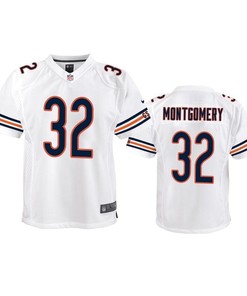 Chicago Bears David Montgomery 2019 Nfl Draft White Game Youth Jersey
