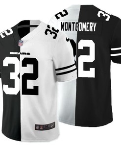 Chicago Bears David Montgomery #32 Nfl 2020 Black And White Jersey