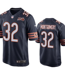 Chicago Bears David Montgomery Navy 100th Season Game Jersey - Mens