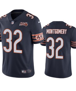 Chicago Bears David Montgomery Navy 100th Season Limited Jersey - Mens