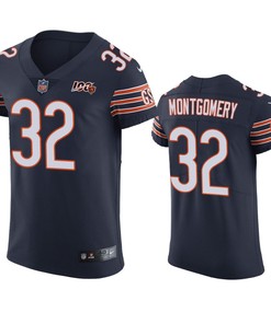 Chicago Bears David Montgomery Navy 100th Season Vapor Elite Jersey