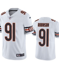 Chicago Bears Dominique Robinson 91 White Vapor Limited Jersey