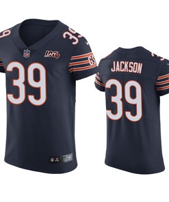 Chicago Bears Eddie Jackson Navy 100th Season Vapor Elite Jersey