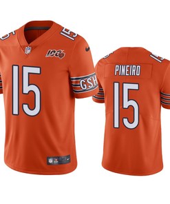 Chicago Bears Eddy Pineiro Orange 100th Season Vapor Limited Jersey