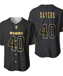 Chicago Bears Gale Sayers #40 Great Player Nfl Black Golden Brandedition Vapor Limited Jersey Style Custom Gift For Bears Fans Baseball Jersey