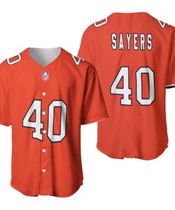 Chicago Bears Gale Sayers #40 Nfl Great Player American Football Team Custom Game Orange 3d Designed Allover Gift For Bears Fans Baseball Jersey