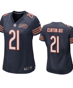 Chicago Bears Ha Ha Clinton-dix Navy 100th Season Game Jersey - Womens