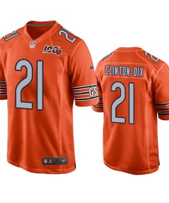 Chicago Bears Ha Ha Clinton-dix Orange 100th Season Game Jersey - Mens