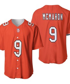 Chicago Bears Jim Mcmahon #9 Nfl Great Player American Football Team Custom Game Orange 3d Designed Allover Gift For Bears Fans Baseball Jersey