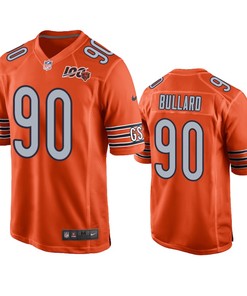 Chicago Bears Jonathan Bullard Orange 100th Season Game Jersey - Mens