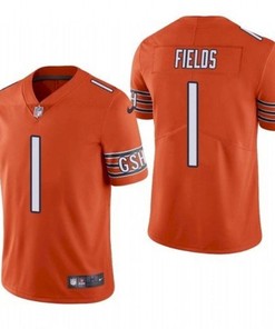 Chicago Bears Justin Fields #1 2021 Draft Nfl Burnt Orange Jersey For Fans