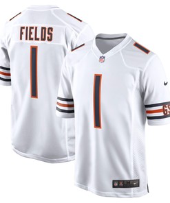 Chicago Bears Justin Fields White 2021 Nfl Draft First Round Pick Game Mens Jersey Gift For Bears Fans