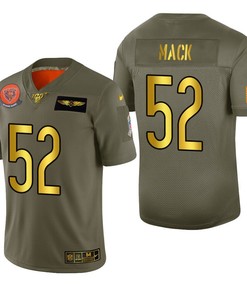 Chicago Bears Khalil Mack 2019 Salute To Service Nfl 100 Mens Jersey Metallic