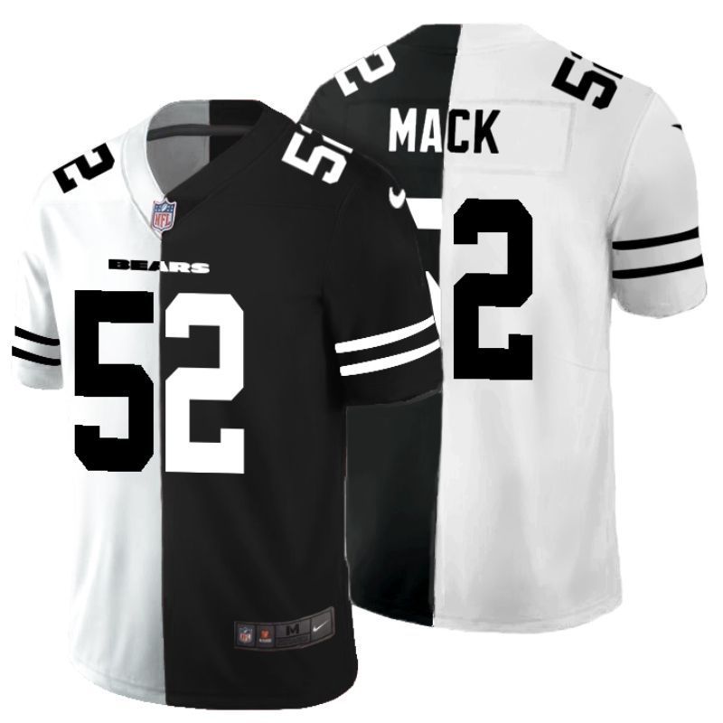 Chicago Bears Khalil Mack #52 Nfl 2020 Black And White Jersey