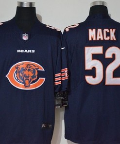 Chicago Bears Khalil Mack #52 Nfl 2020 Black Blue Jersey
