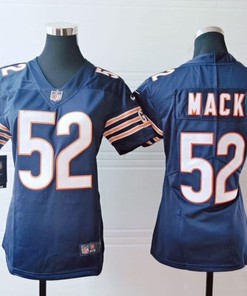 Chicago Bears Khalil Mack #52 Nfl 2020 Navy Womens Jersey