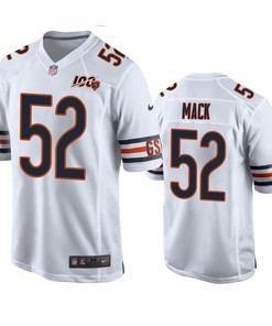 Chicago Bears Khalil Mack White 100th Season Game Jersey - Men