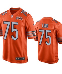 Chicago Bears Kyle Long Orange 100th Season Game Jersey - Mens
