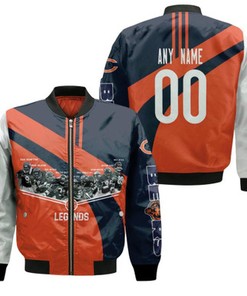 Chicago Bears Legends Great Team Champions Members List Gift With Custom Name Number For Bears Fans Bomber Jacket