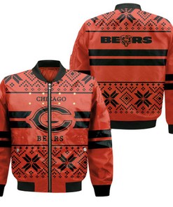 Chicago Bears Light Up Ugly Jersey Bomber Jacket
