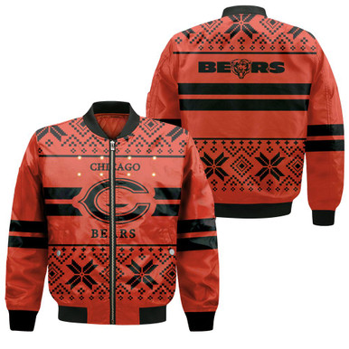Chicago Bears Light Up Ugly Jersey Bomber Jacket