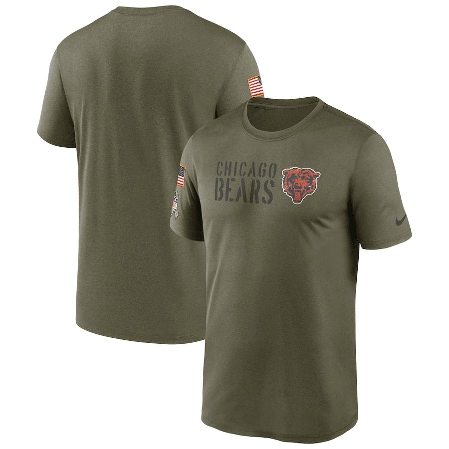 Chicago Bears Men 2022 Salute to Service Legend Team T-Shirt - Olive