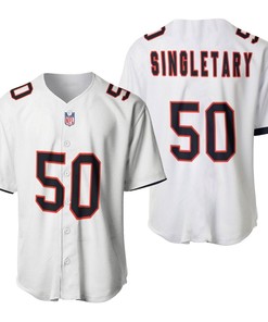 Chicago Bears Mike Singletary #50 Great Player Nfl American Football Team Custom Game White 3d Designed Allover Gift For Bears Fans Baseball Jersey