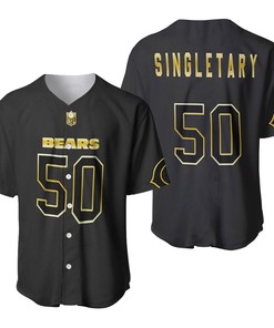 Chicago Bears Mike Singletary #50 Great Player Nfl Black Golden Brandedition Vapor Limited Jersey Style Custom Gift For Bears Fans Baseball Jersey