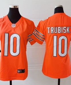 Chicago Bears Mitchell Trubisky #10 Nfl 2020 Orange Womens Jersey