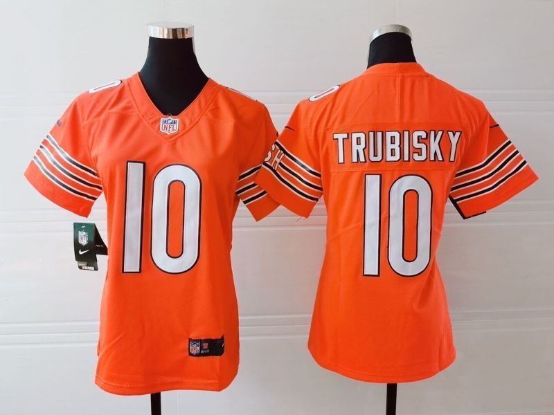 Chicago Bears Mitchell Trubisky #10 Nfl 2020 Orange Womens Jersey