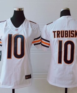 Chicago Bears Mitchell Trubisky #10 Nfl 2020 White Womens Jersey