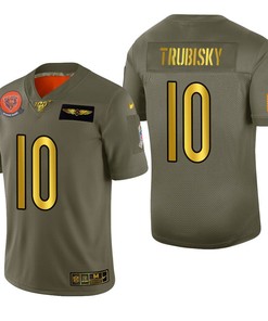 Chicago Bears Mitchell Trubisky 2019 Salute To Service Nfl 100 Mens Jersey Metallic