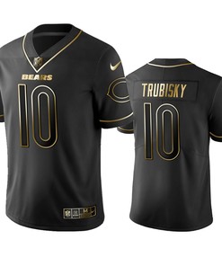 Chicago Bears Mitchell Trubisky Black Golden Edition 2019 Vapor Untouchable Limited Jersey - Mens