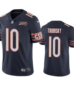 Chicago Bears Mitchell Trubisky Navy 100th Season Limited Jersey - Mens