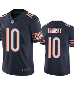 Chicago Bears Mitchell Trubisky Navy Vapor Limited Jersey