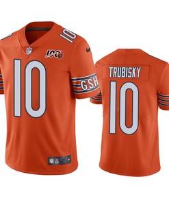 Chicago Bears Mitchell Trubisky Orange 100th Season Vapor Limited Jersey