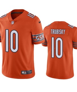 Chicago Bears Mitchell Trubisky Orange Vapor Limited Jersey