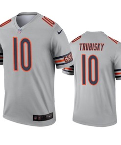 Chicago Bears Mitchell Trubisky Silver Inverted Legend Jersey