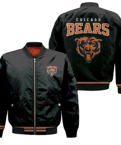 Chicago Bears NFL American Football Team Logo Black Gift For Bears Fans Bomber Jacket