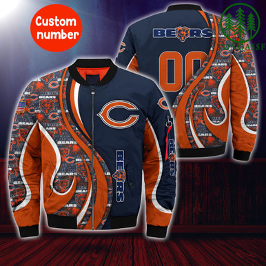 Chicago Bears NFL Custom Number Bomber Jacket for fans