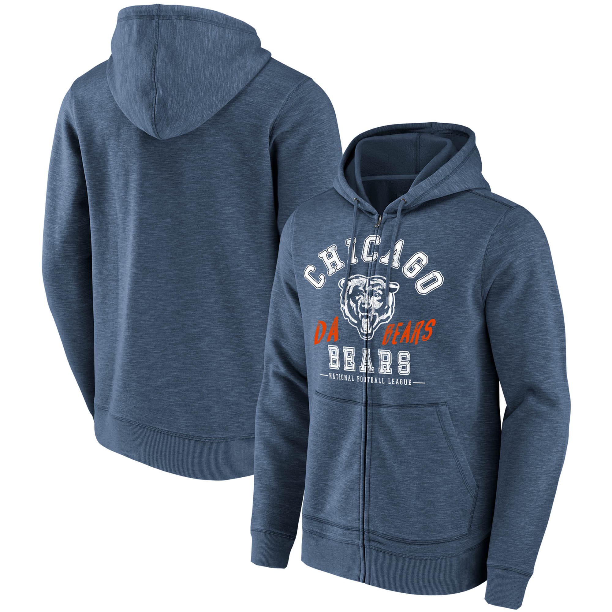 Chicago Bears Nfl X Darius Rucker Collection By Slub Full-zip Hoodie - Navy