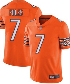 Chicago Bears Nick Foles #7 Nfl 2020 Orange Jersey