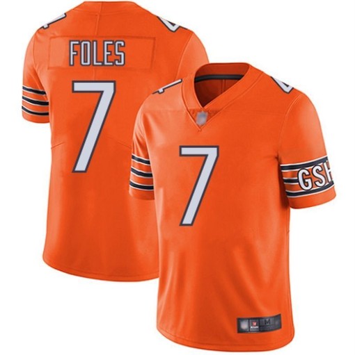 Chicago Bears Nick Foles #7 Nfl 2020 Orange Jersey