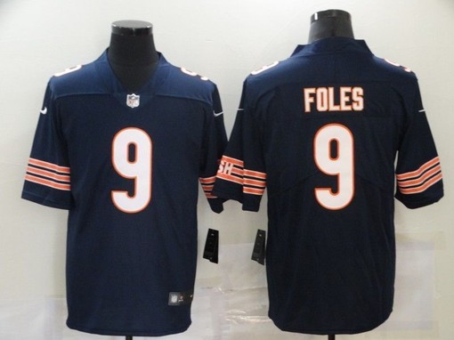 Chicago Bears Nick Foles #9 Nfl 2020 Navy Jersey Jersey